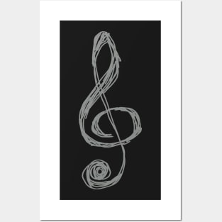 Treble Clef Musical Note Design Posters and Art